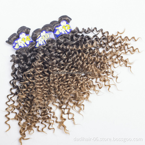 Adorable hot sale faked Hair Water Wave 6 pieces/lot synthetic Hair Weaves Wet and Wavy Natural curly ombre